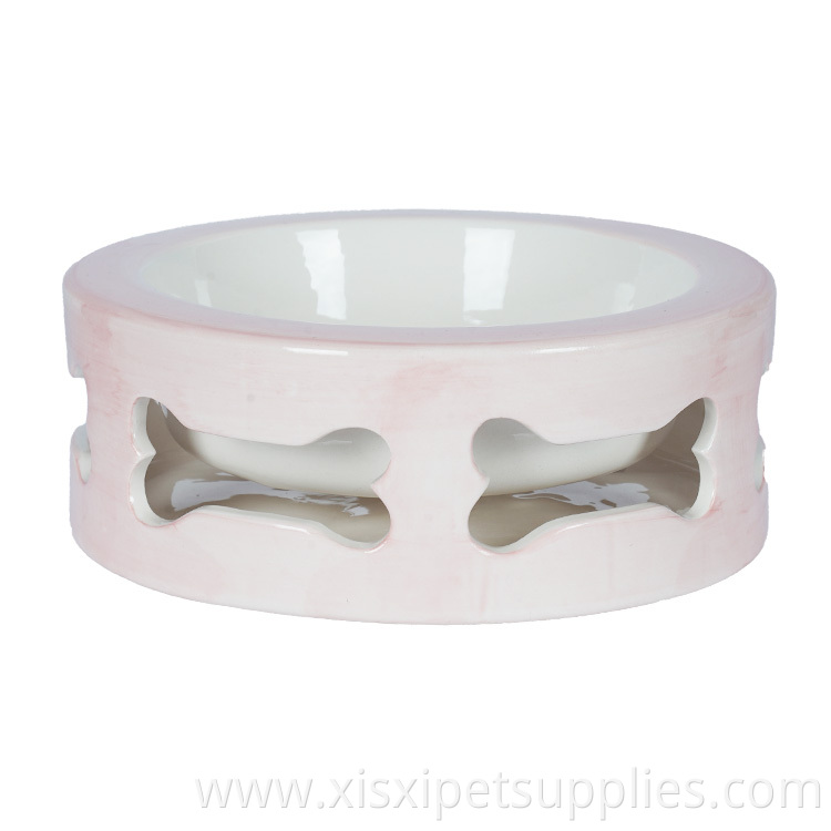 Pet Supplier Customizable Puppy Dog Ceramic Dog Bowl